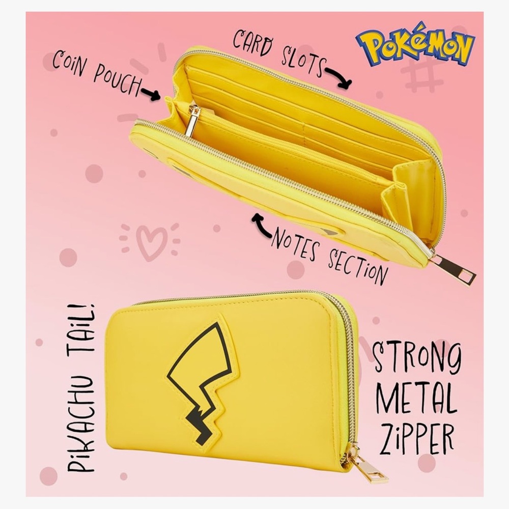 🆕 Pokemon Purses for Women Teenagers Girls - Large Ladies Purse with Card Slots - Picture 3 of 6